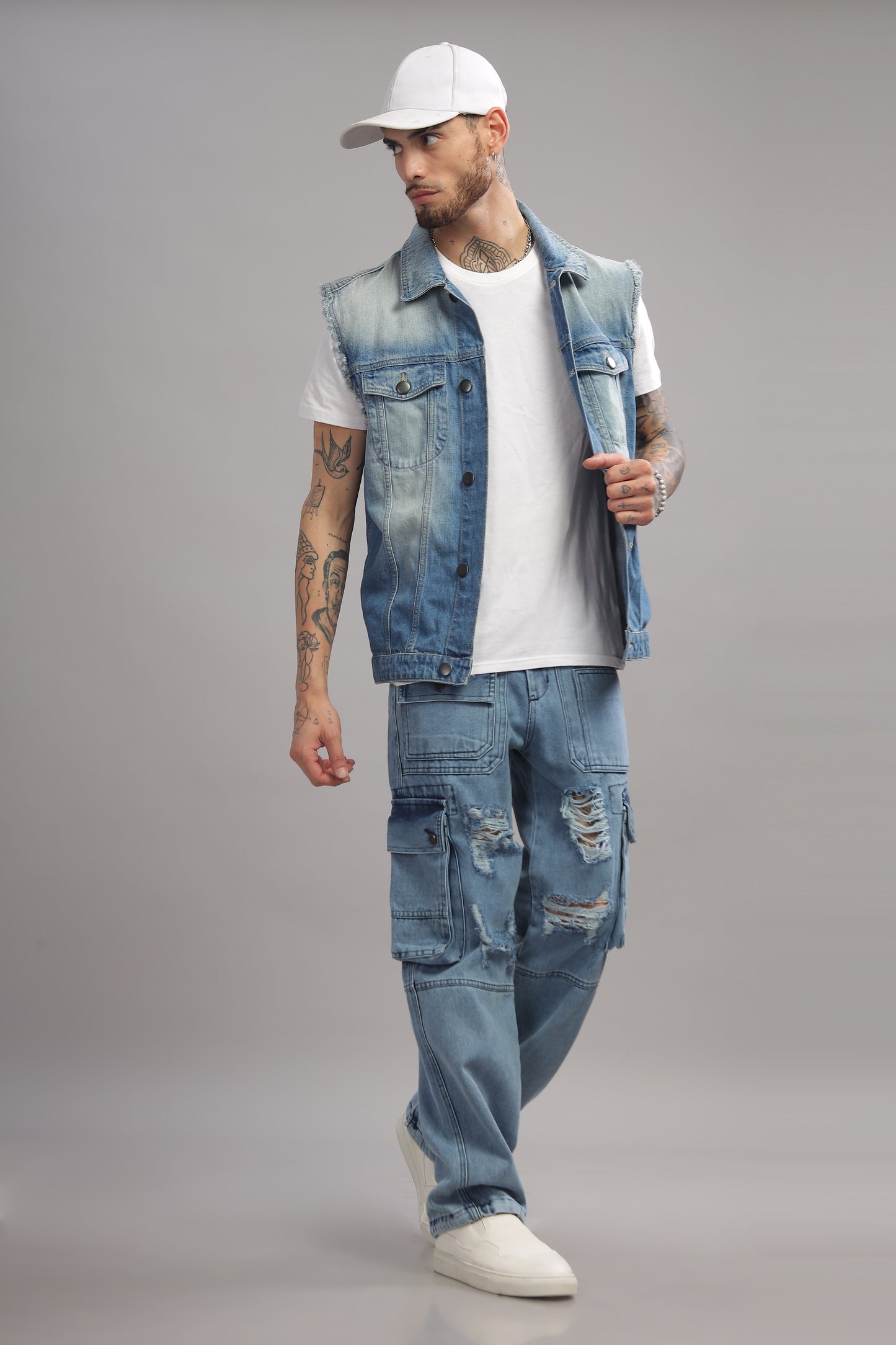 Denim Cargo - Light Blue