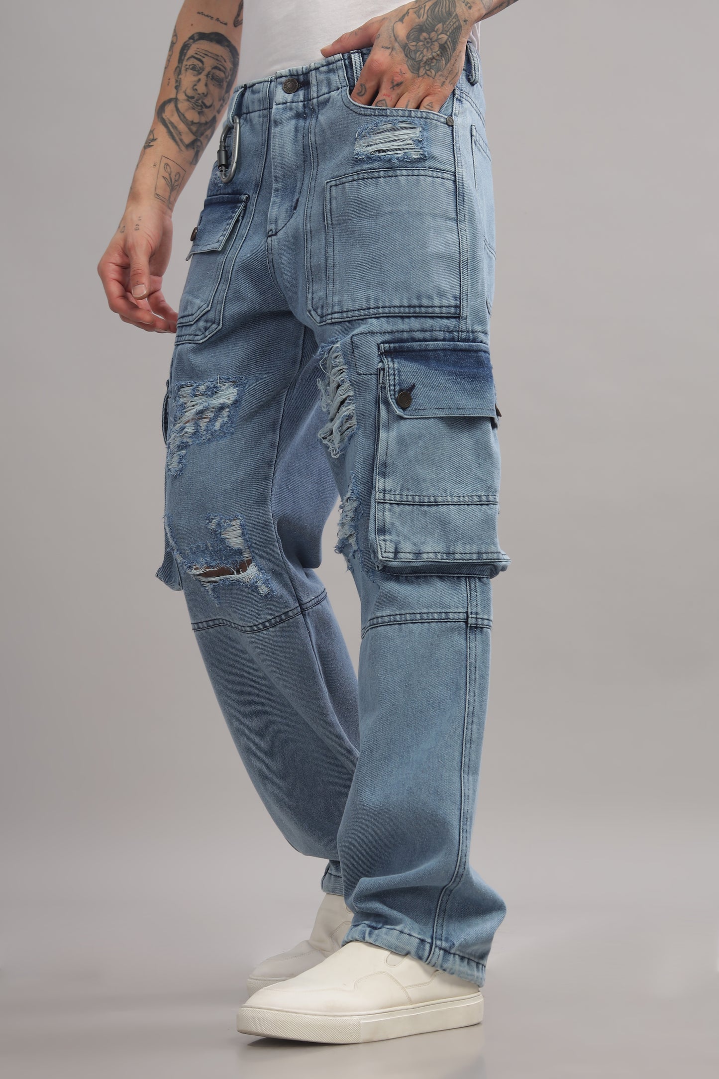Denim Cargo - Light Blue