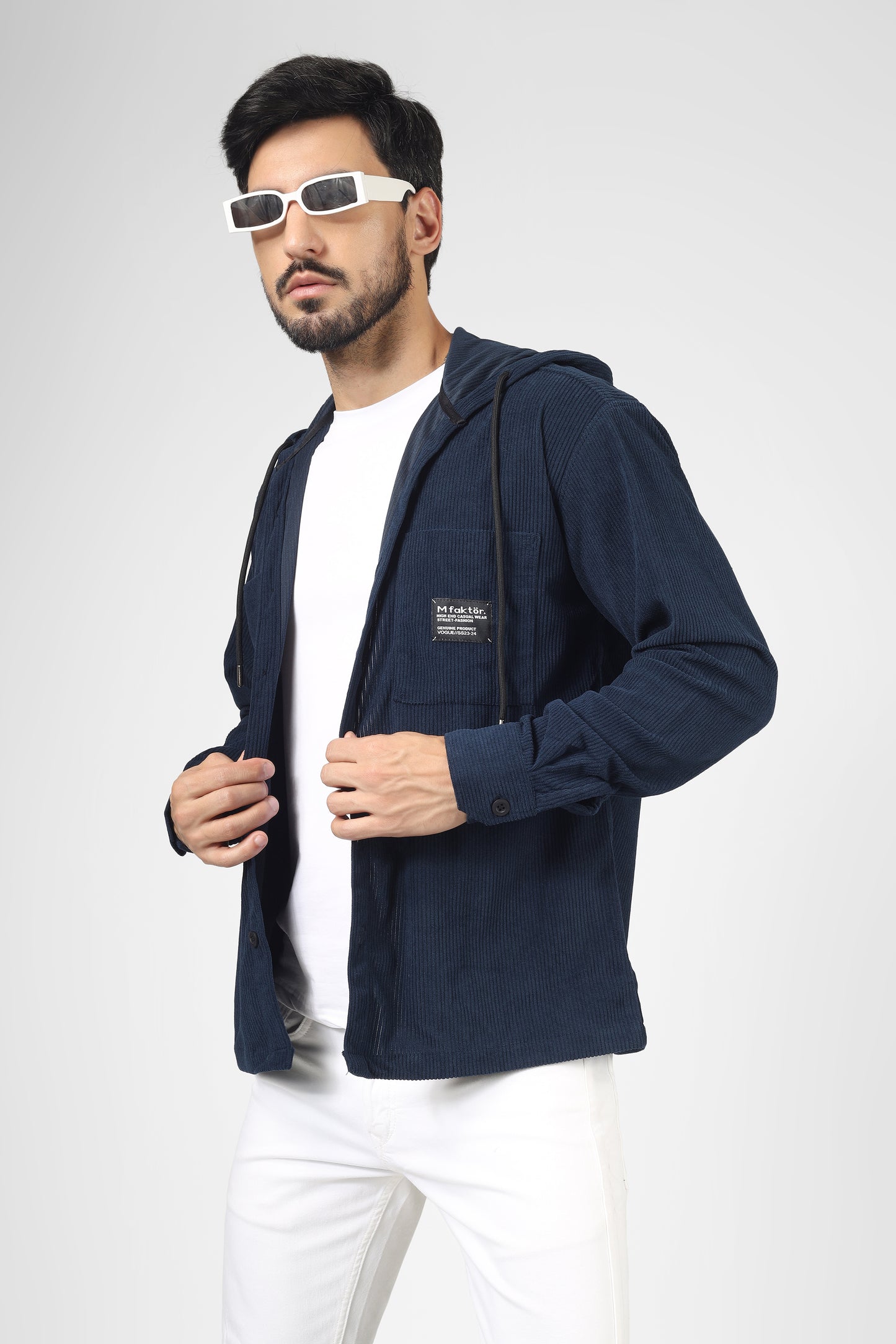 Corduroy Overshirt - Navy Blue