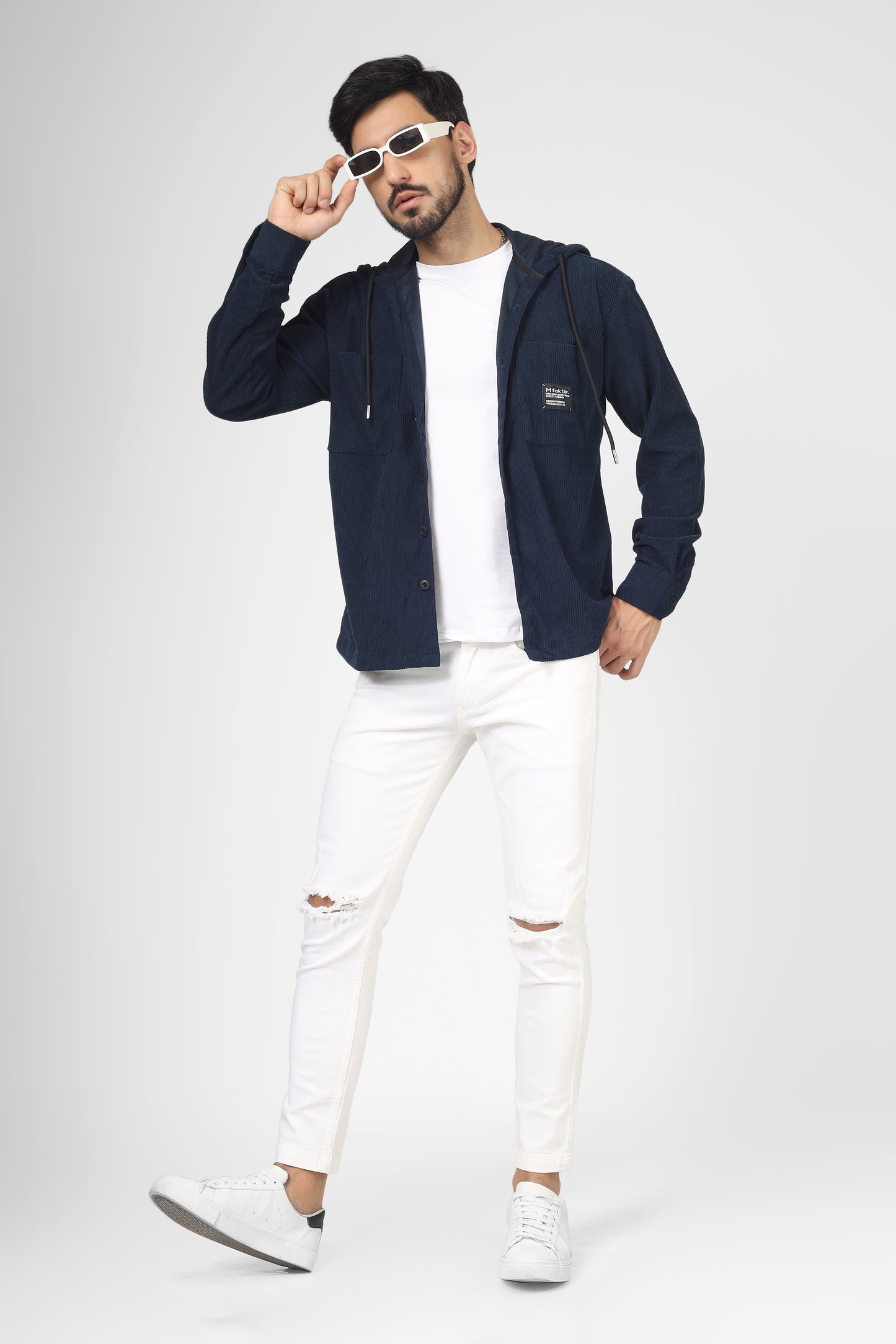 Corduroy Overshirt - Navy Blue