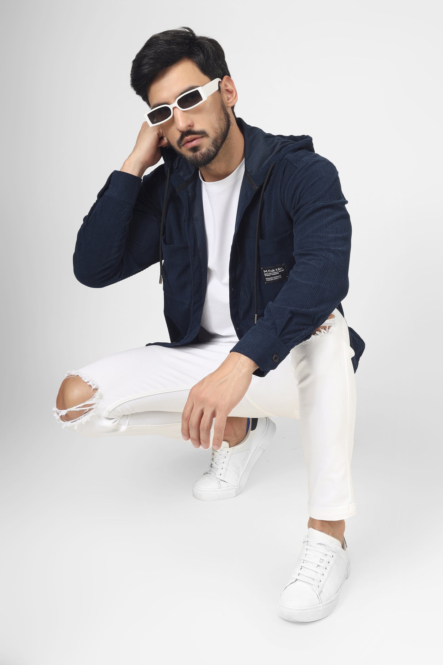 Corduroy Overshirt - Navy Blue