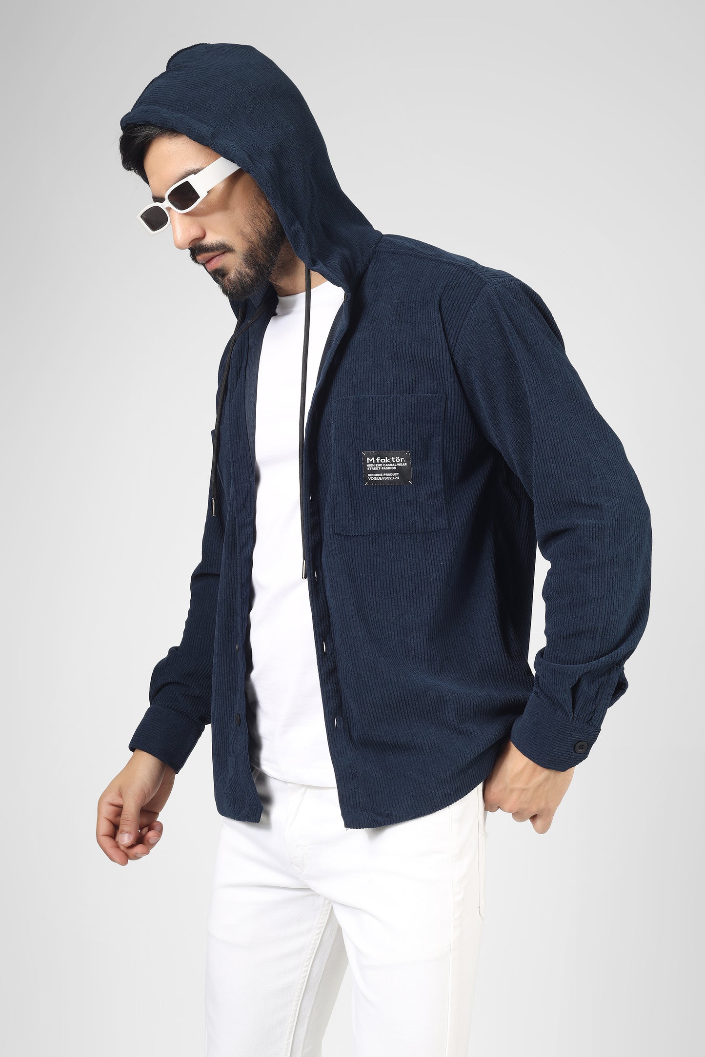 Corduroy Overshirt - Navy Blue