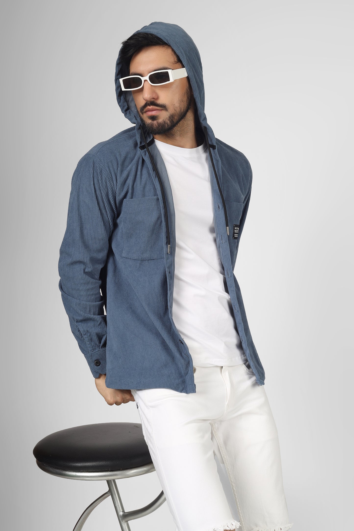 Corduroy Overshirt - Navy Blue