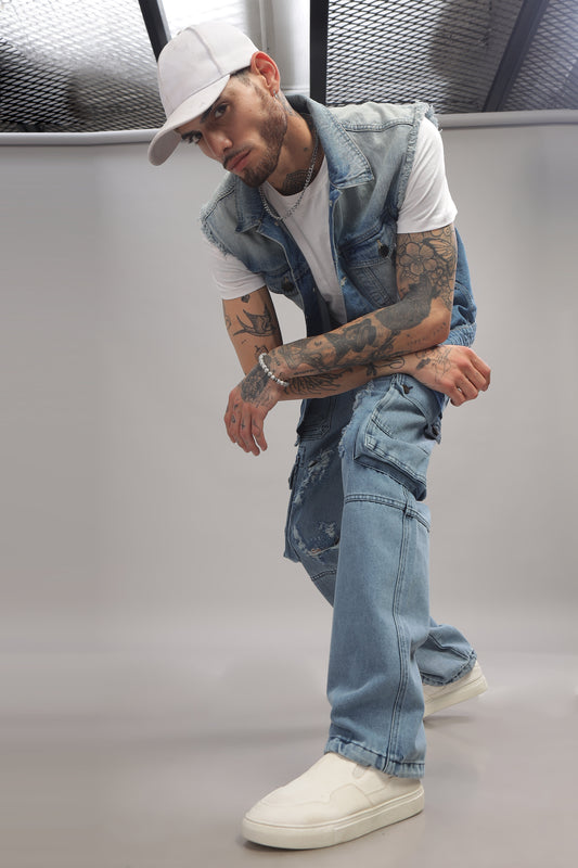Denim Cargo - Light Blue
