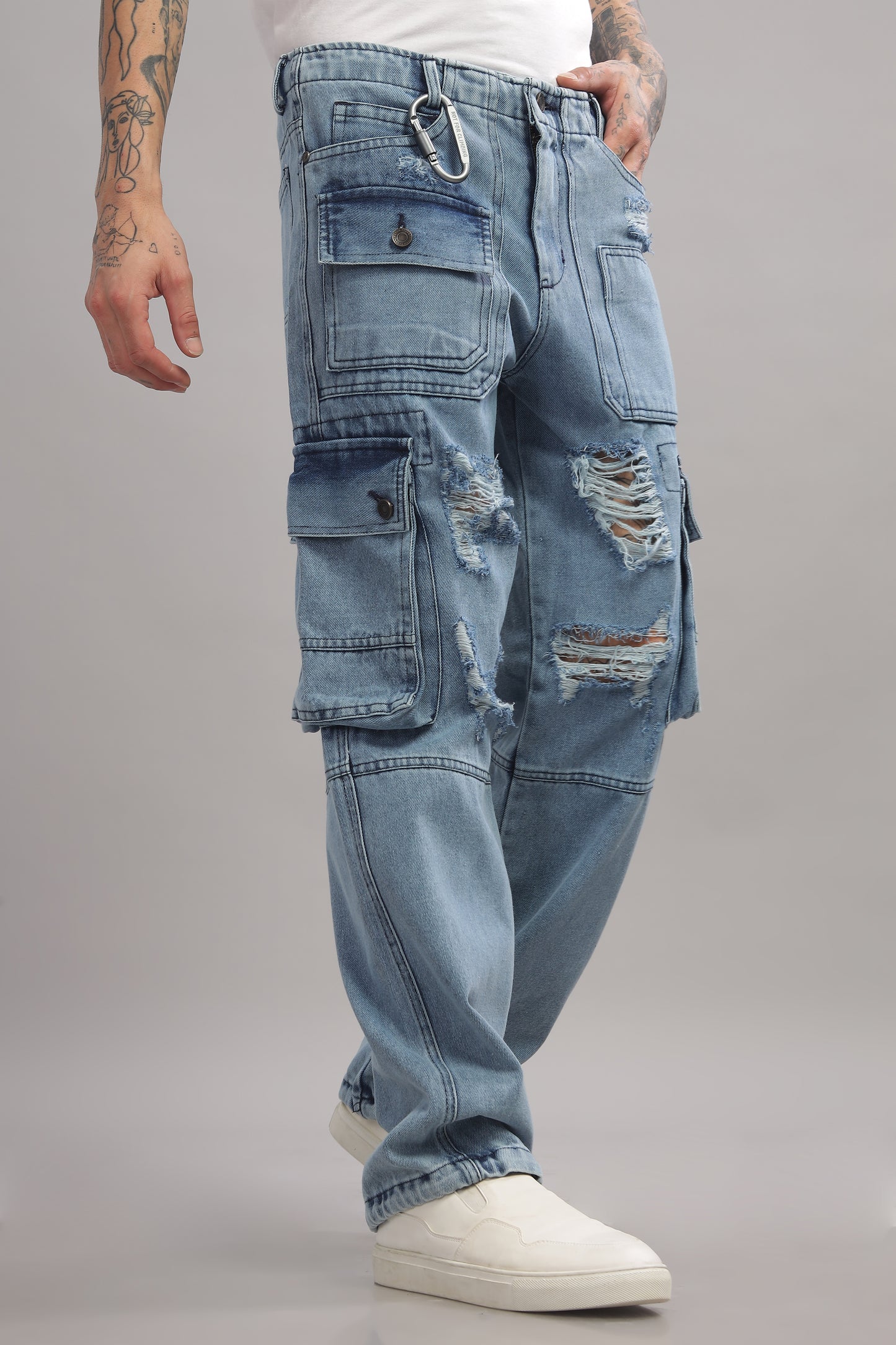 Denim Cargo - Light Blue