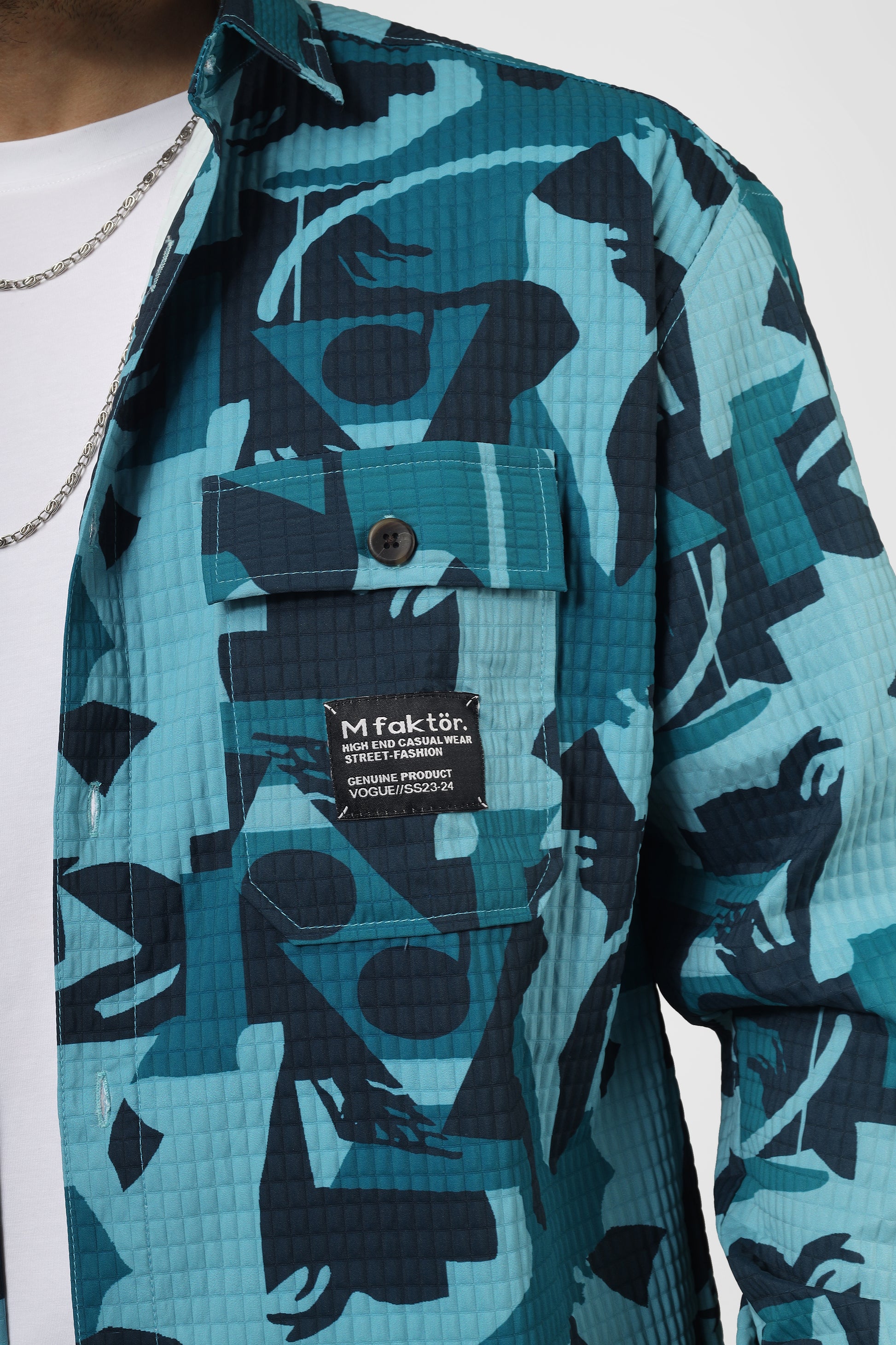 Abstract print: Dark blue -light blue