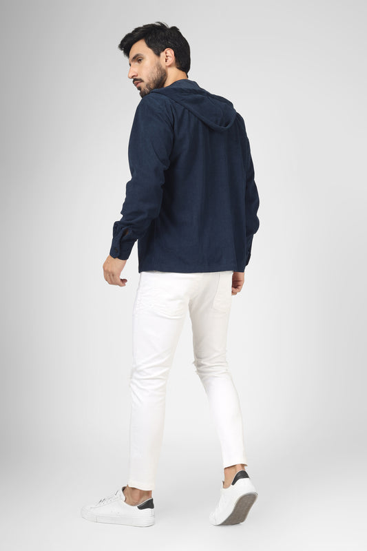 Corduroy Overshirt - Navy Blue